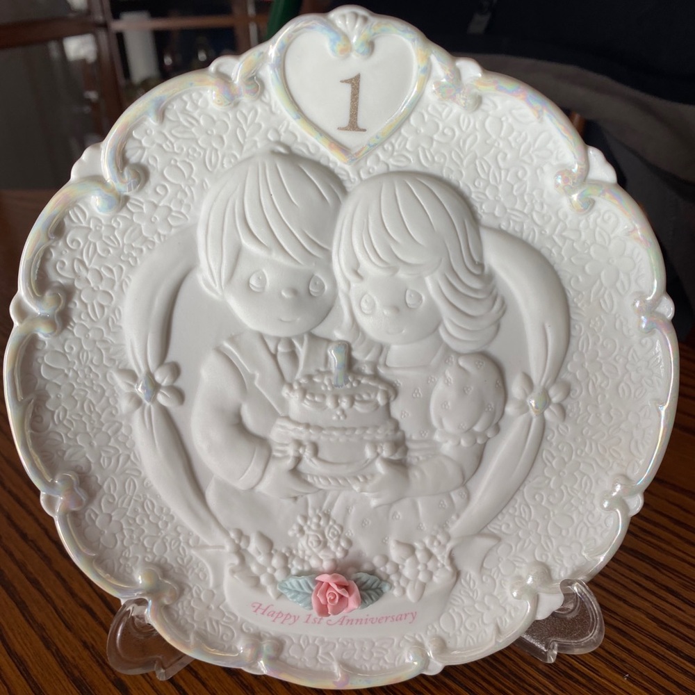 Precious Moments 1st year anniversary plate